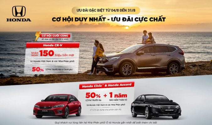 Giá xe oto Honda tháng 8